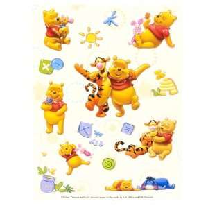  Lets Party By UPD INC Disney Pooh Raised Sticker Sheet 