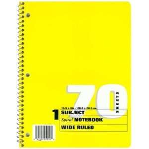 Mead Spiral 1 Subject Wide Ruled Colored Notebook, 70 Sheets (6 Pack)