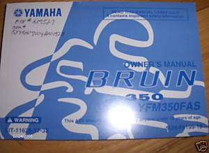 2003 2004 Yamaha Bruin 350 Owners Manual YFM 350 FAS  
