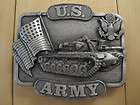 US ARMY! 1982 vtg ABRAMS TANK BELT BUCKLE military FLAG
