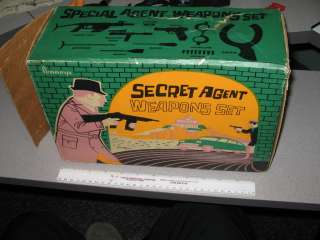 JC Penney 1960s EXCLUSIVE Secret Agent Weapon Set playset SPY MARX gun 