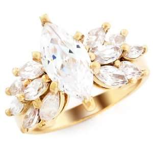  10k Gold 2.9ct Marquise CZ Fancy Unique Engagement Ring Jewelry