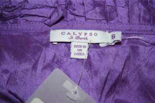 Calypso St. Barthe Purple Antigone Dress 100% Silk   6  