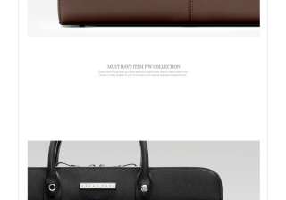 Mens PU Leather Shoulder Messenger Crossbody Briefcase Bag M030 Black 