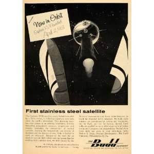   Steel Satellite Budd Company NASA   Original Print Ad
