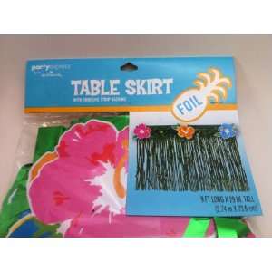  Hawaiian Luau Party Decoration   Foil Table Skirt By Party 