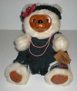   Flapper ZELDA Bear By Applause Wood Stuffed Plush Teddy Bear #Q867