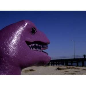 Purple Dinosaur Eyes Humans on the Atlantic City Boardwalk Premium 
