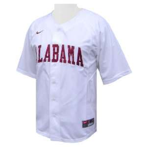  Alabama Crimson Tide White Button Down Baseball Jersey by 