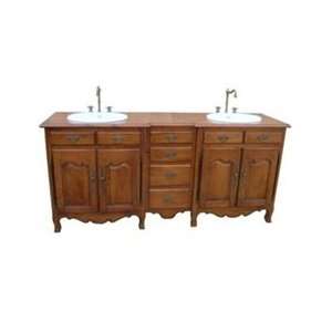  Brown Double Vanity Sink W/Cabinets & Drawers: Home 