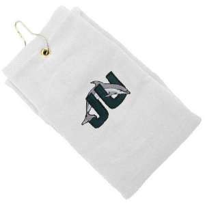 Jacksonville University Dolphins White Embroidered Velour Golf Towel