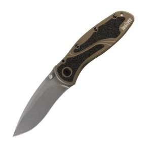 Kershaw Knives K.O. Blur, OD Green Aluminum w/Trac Tec Insert, Plain 