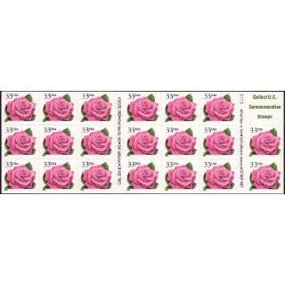 CORAL PINK ROSE FLOWER #3052d Single Sided Booklet of 20 x 33¢ US 