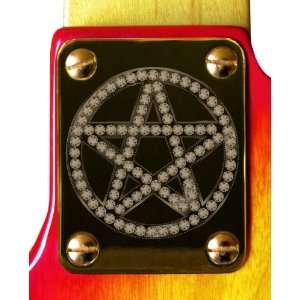  Pentagram Gold Engraved Neck Plate: Musical Instruments