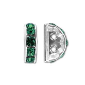   HMS 12mm Silver Plated Half Moon Spacer Emerald Arts, Crafts & Sewing