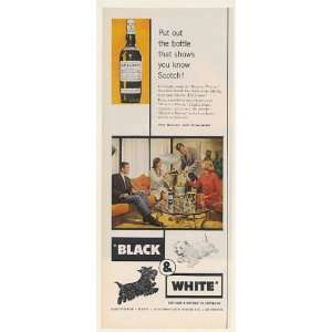  1961 Black & White Scotch Put Out Bottle Tonight Print Ad 