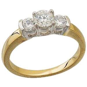 Two Tone Classic Diamond Engagement Ring (Center stone is not included 