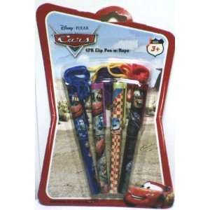   Cars 4 Pk Clip Pen with Rope (Ships First Class)
