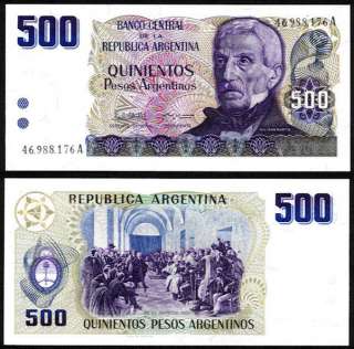 Argentina P 316 500 Pesos Argentinos Unc. Banknote  