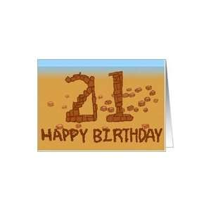  Twenty First Birthday Card with text Card Toys & Games