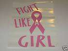 Fight Like a Girl Decal sticker breast cancer awareness decal race for 