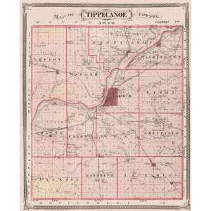  TIPPECANOE COUNTY INDIANA (IN) LANDOWNER MAP 1876