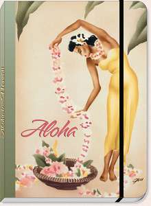 HAWAIIAN Vintage Notebook Journal Art Deco Hula Girl  