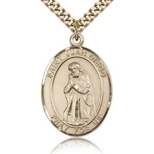  Gold Filled 1in St Juan Diego Medal & 24in Chain: Jewelry