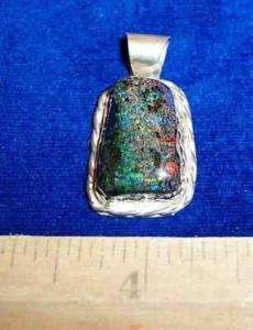 Solid Sterling Silver Andamooka Matrix Opal Pendant  