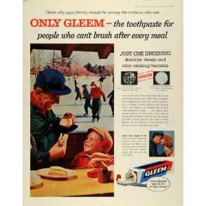  1957 Ad Gleem One Time Brush GL 70 Tooth Paste Fight Decay 