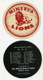 Minerva Ohio HS Basketball Schedule & Sticker 1965 66  