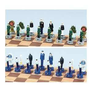  Air Force And Marines Chess Set, King3 1/4  