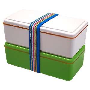    Cool Earth 2 tier Japanese Bento Box Forest (Green): Home & Kitchen