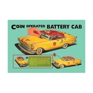  Coin Operated Battery Cab 12x18 Giclee on canvas