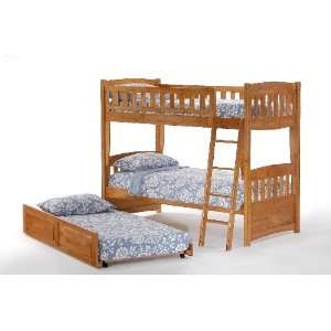  Cinnamon Trundle Bed in Medium Oak