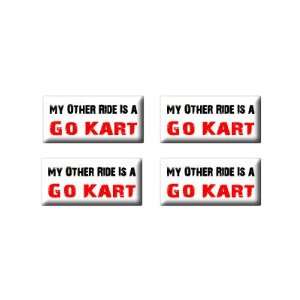   Ride Vehicle Car Is A Go Kart   3D Domed Set of 4 Stickers: Automotive