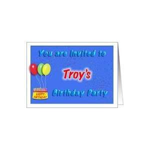  Troys Birthday, Invitation to the Party Card Toys 