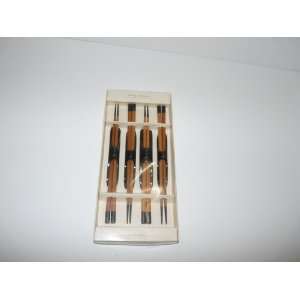  Set of Four Bamboo Chopsticks with Plastic Holders 