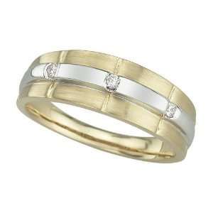   Mens Wedding Ring 1/10 ct. in 14K Yellow Gold: Katarina: Jewelry