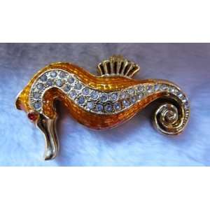  Seahorse Trinket Jewelry Box with Crystals: Home & Kitchen