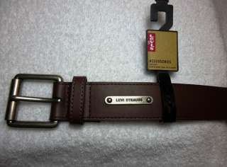   GENUINE LEATHER BELT w/ Logo Silver Tone Plate All Sizes LOOK  