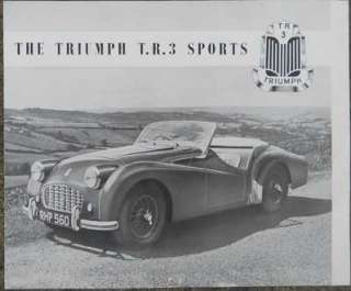 TRIUMPH TR3 SPORTS CAR 1955 BROCHURE  