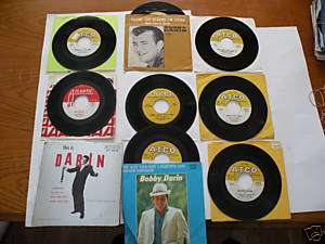 Lot of 8,Bobby Darin, 45 RPM records,some PS,Promo, EP  