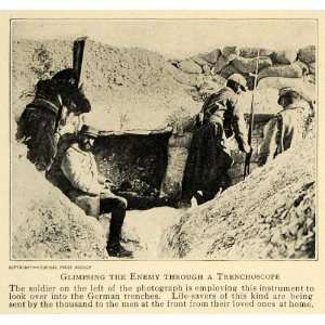  1915 Print Trenchoscope Trench Warfare Soldier German 