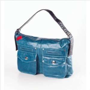    Clava Leather 84057BLUE Kiki Shoulder Bag in Glazed Blue Baby