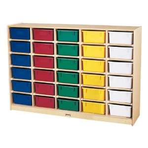  Baltic Birch 30 Cubby Single Storage Unit with Colorful 