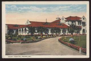 Postcard FRESNO CA County Hospital View 1910s  
