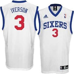   Philadelphia 76ers #3 Allen Iverson White Replica Basketball Jersey