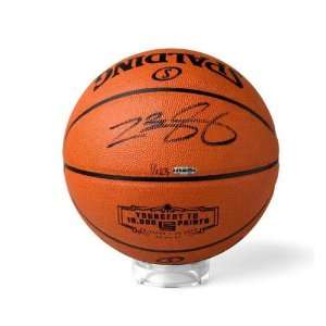  Lebron James Autographed Basketball with Youngest to 10K 