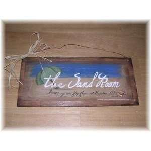   Flip Flops At the Door Beach House Sign Wooden Signs: Home & Kitchen